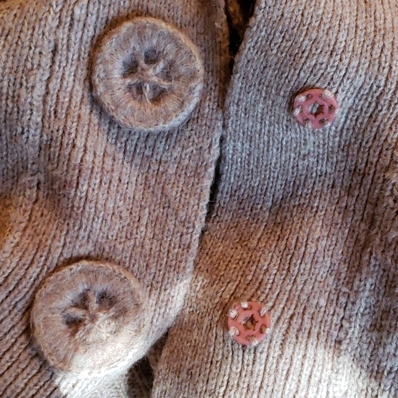 Lambswool/Alpaca Blend Turtle Neck Large Button Sweater Tan Sz M - Picture 6 of 8